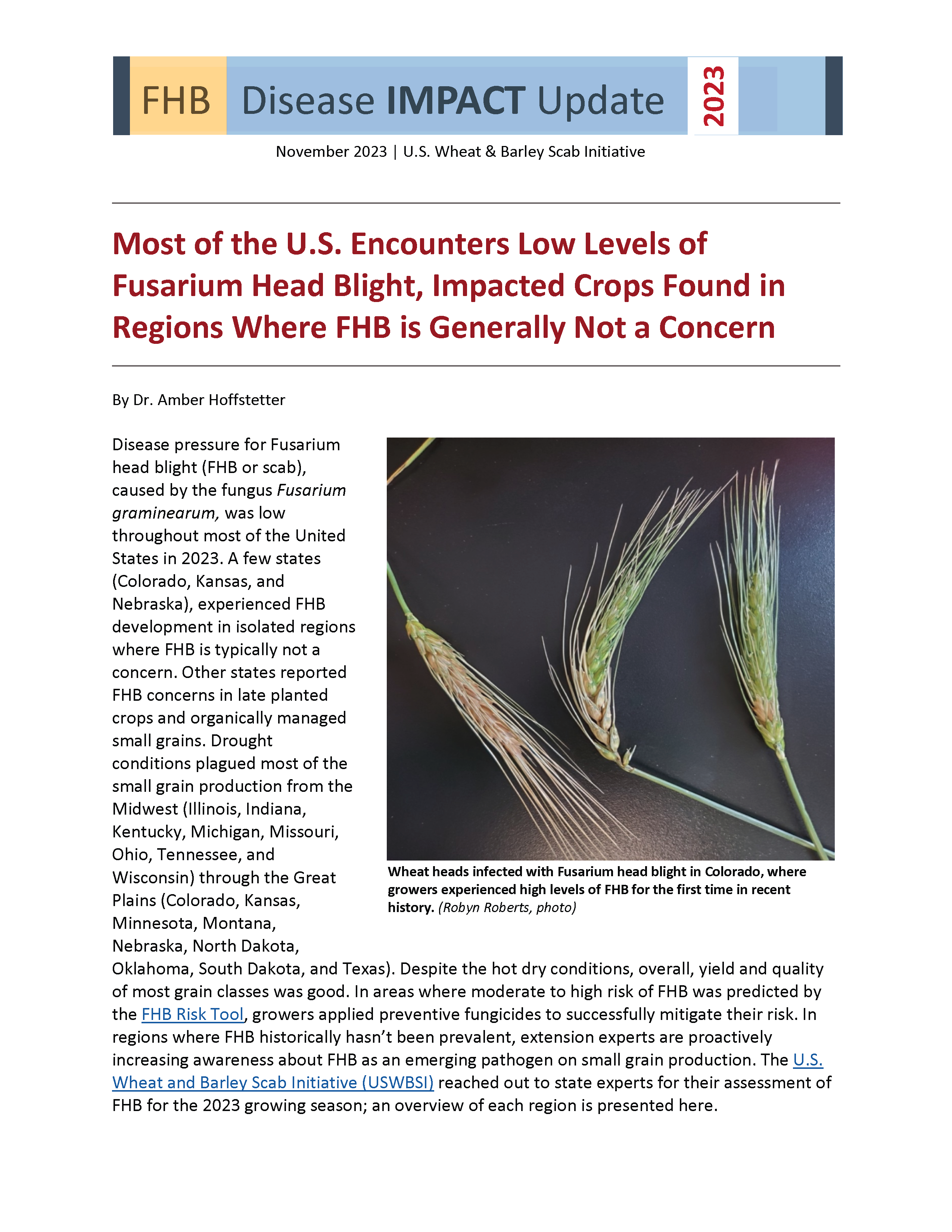 2023 FHB Disease Impact Update